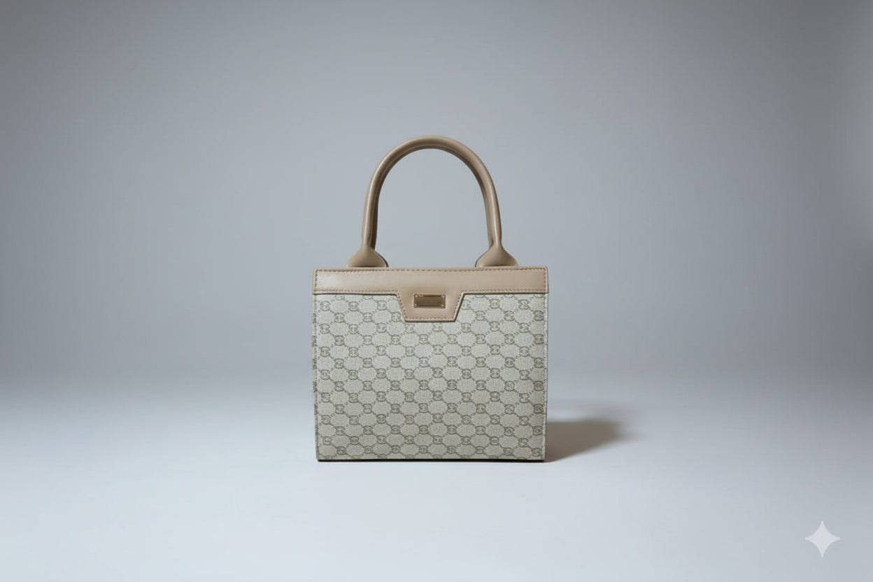 Teal Monogram Mini Top-Handle Bag (With Detachable Strap)