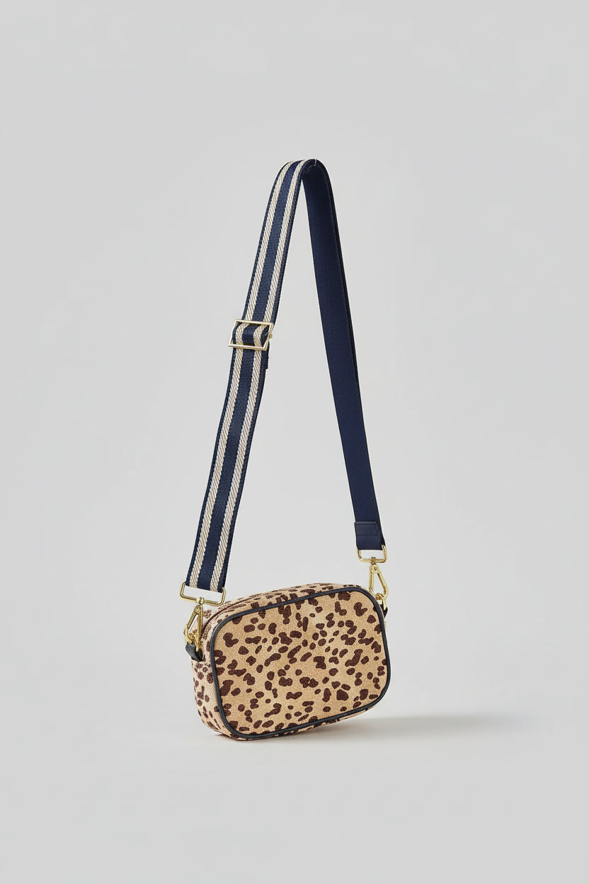 Leopard Print Crossbody Bag with Adjustable Strap