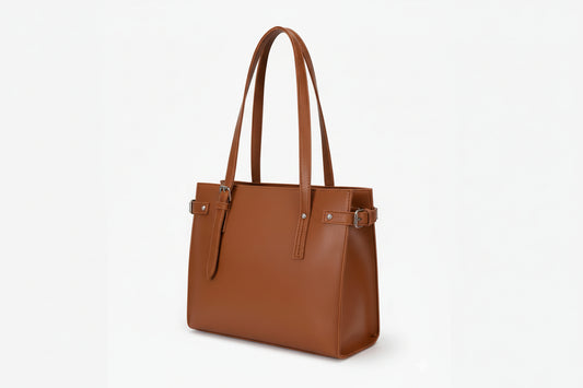 Navy Blue Minimalist Shoulder Tote Bag (Adjustable Straps)