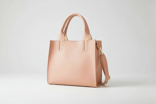 Blush Pink Structured Tote Bag (Top Handle + Detachable Strap)