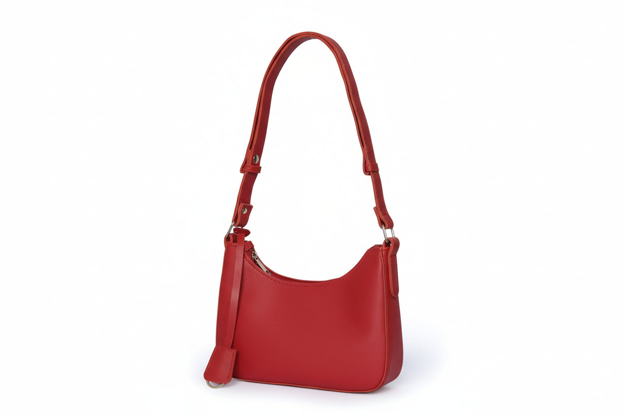 Maroon Minimalist Shoulder Bag (Adjustable Strap)