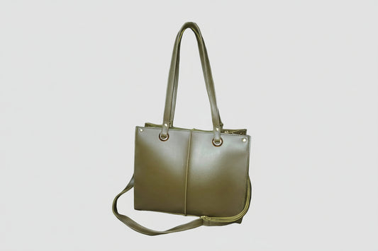 Olive Green Classic Shoulder Tote Bag (With Detachable Strap)
