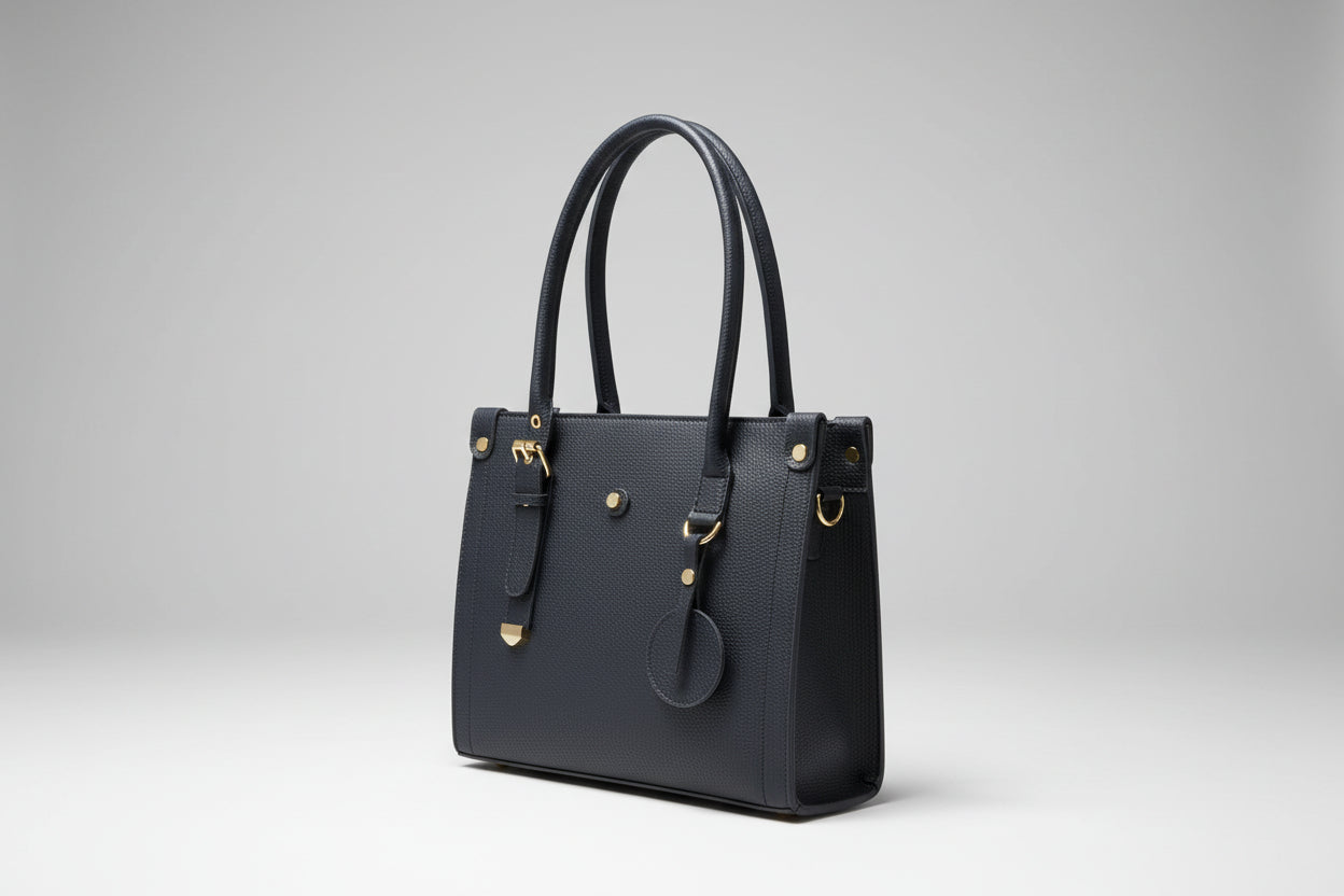 Chocolate Brown Classic Office Tote Bag (Gold Hardware)