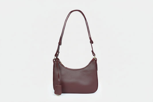 Maroon Minimalist Shoulder Bag (Adjustable Strap)