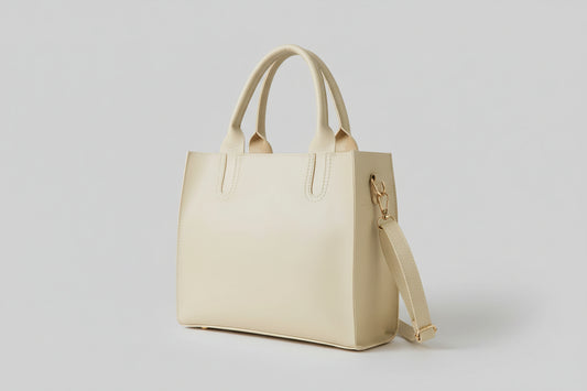 Blush Pink Structured Tote Bag (Top Handle + Detachable Strap)
