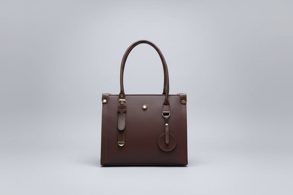 Chocolate Brown Classic Office Tote Bag (Gold Hardware)